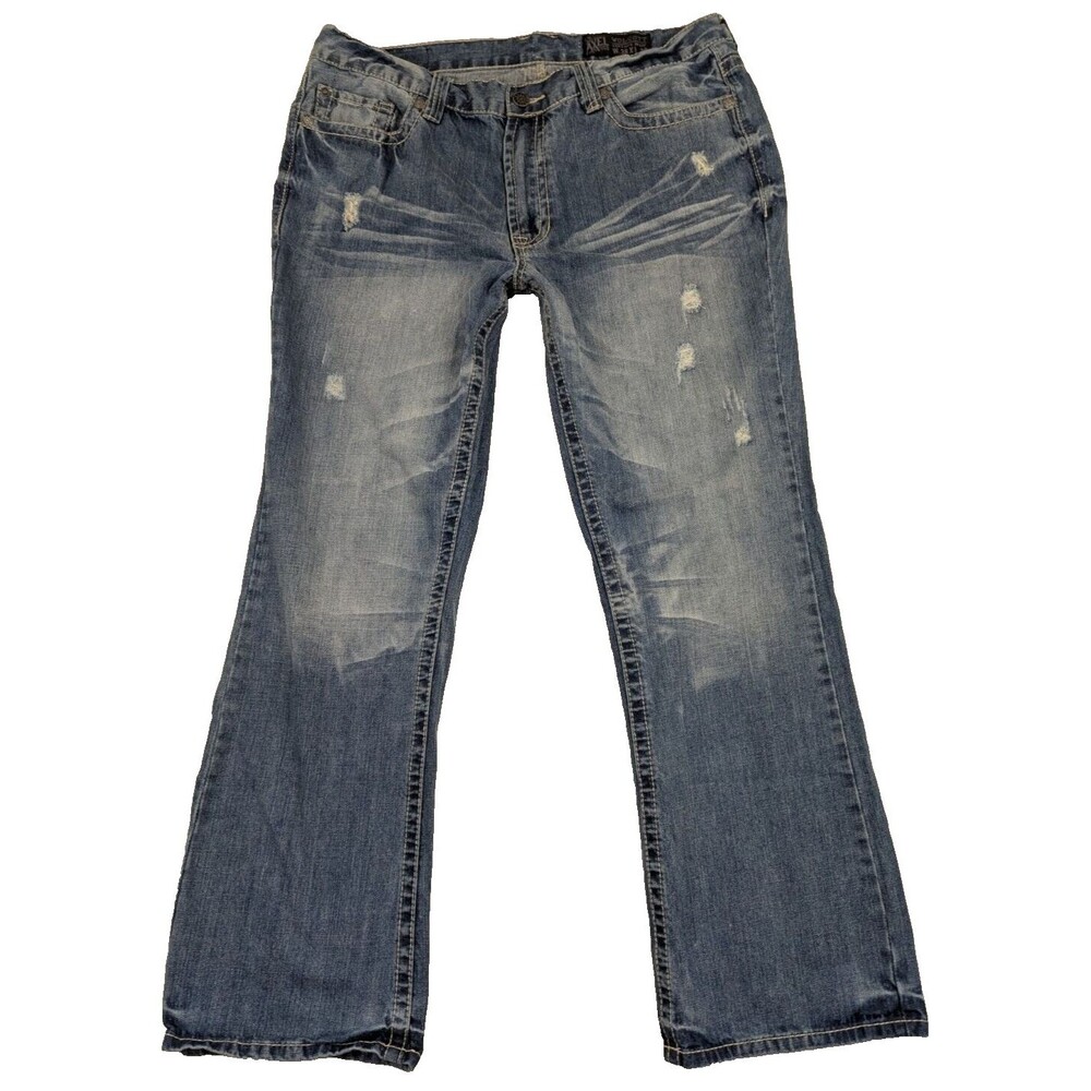 TK Axel Mens Jeans Wolcott Vintage Bootcut Distressed 38x31 Cromwell Relaxed VTG